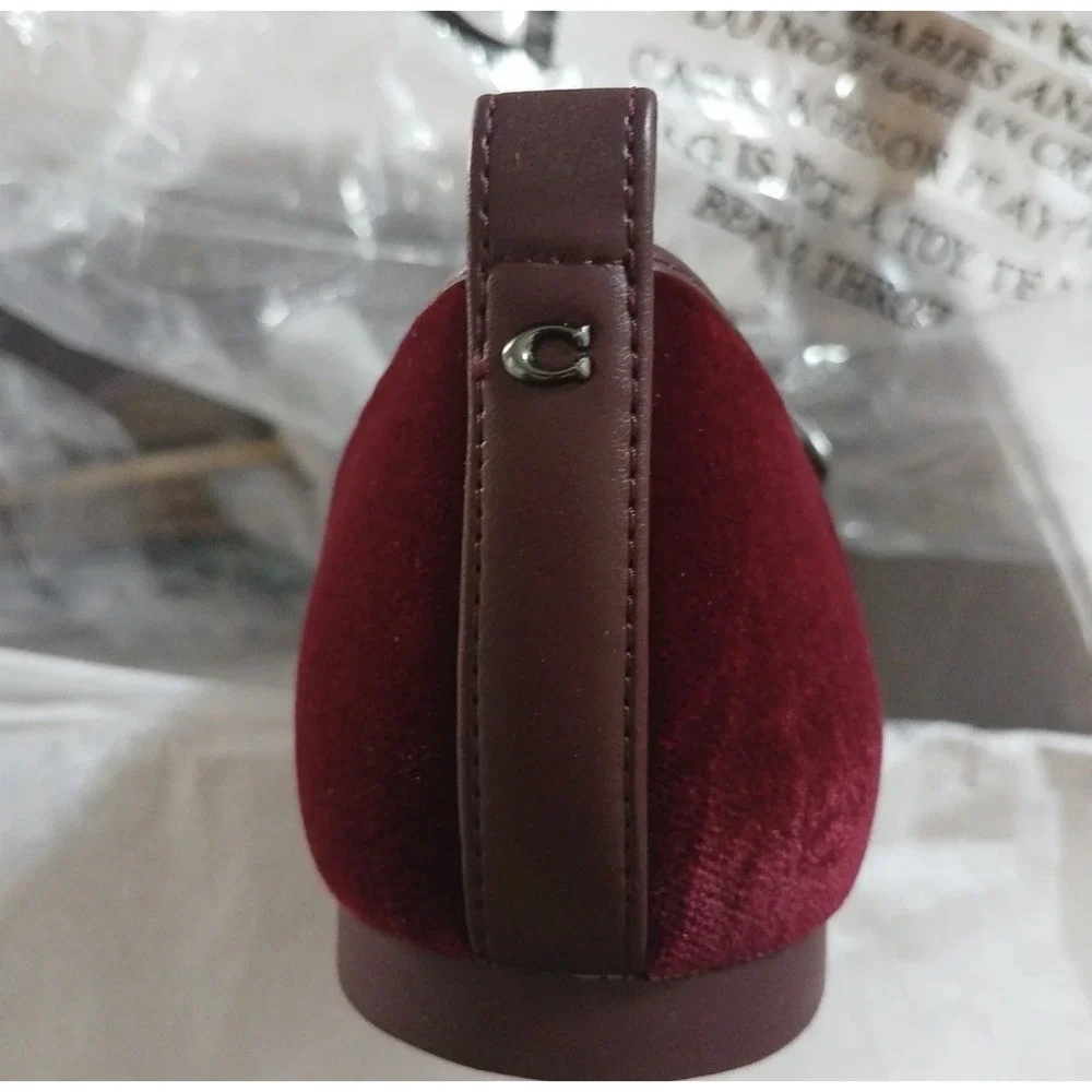 NEW Coach C Rivet Mary Jane Burgundy/Merlot CCG46 Velvet 8.5
